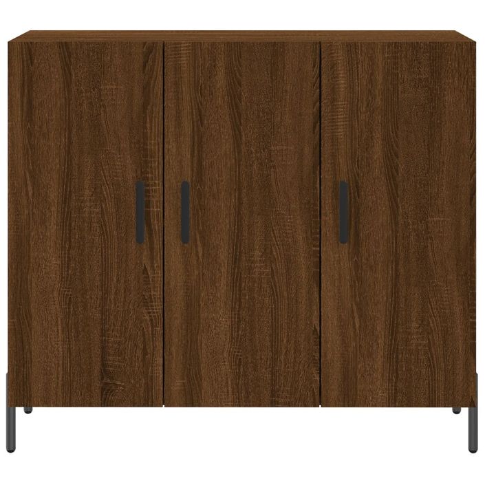 Buffet chêne marron 90x34x80 cm bois d'ingénierie - Photo n°6