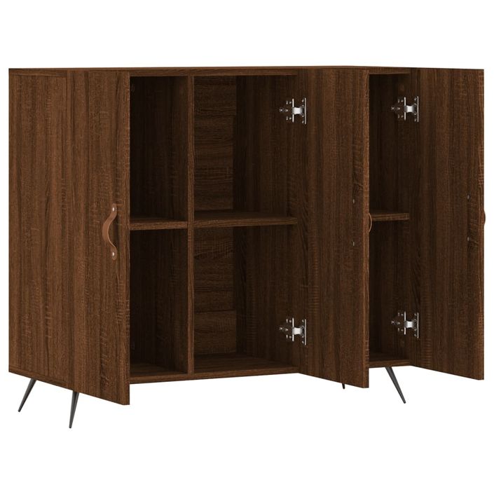 Buffet chêne marron 90x34x80 cm bois d'ingénierie - Photo n°5