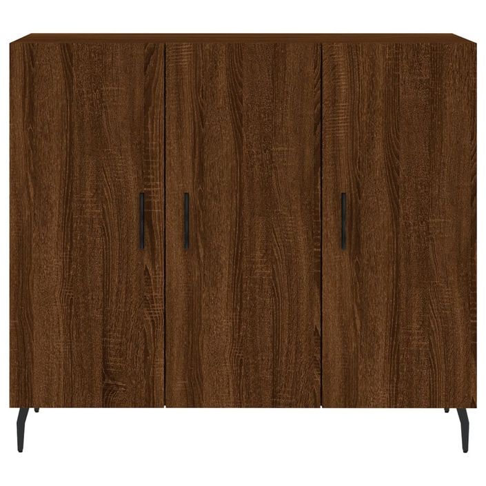 Buffet chêne marron 90x34x80 cm bois d'ingénierie - Photo n°6