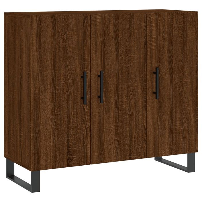 Buffet chêne marron 90x34x80 cm bois d'ingénierie - Photo n°1