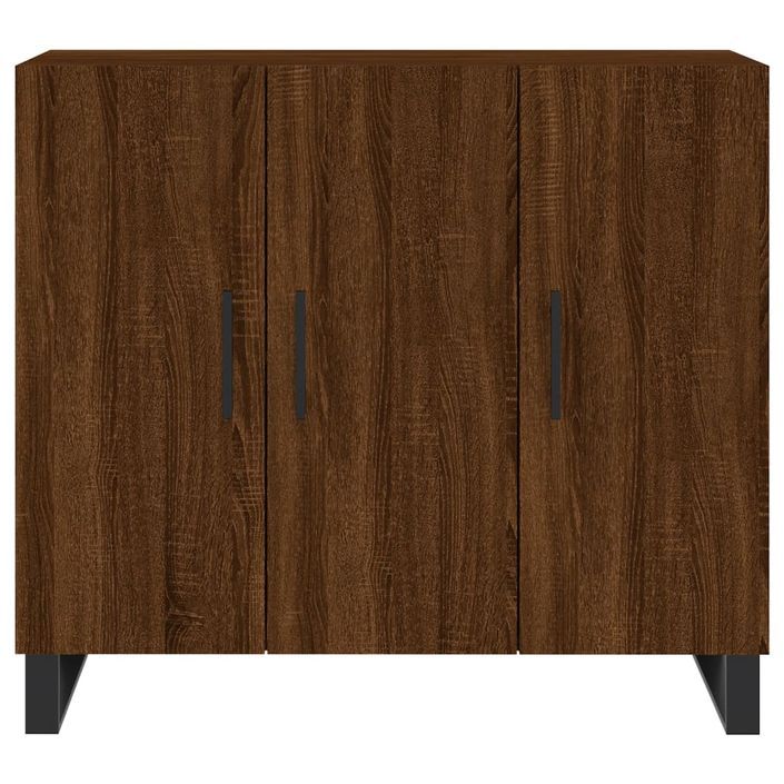 Buffet chêne marron 90x34x80 cm bois d'ingénierie - Photo n°6