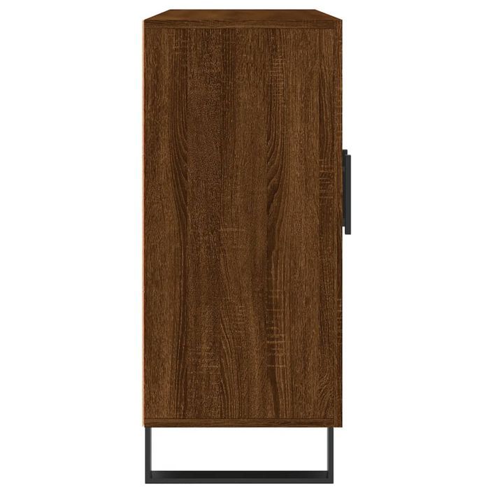 Buffet chêne marron 90x34x80 cm bois d'ingénierie - Photo n°7