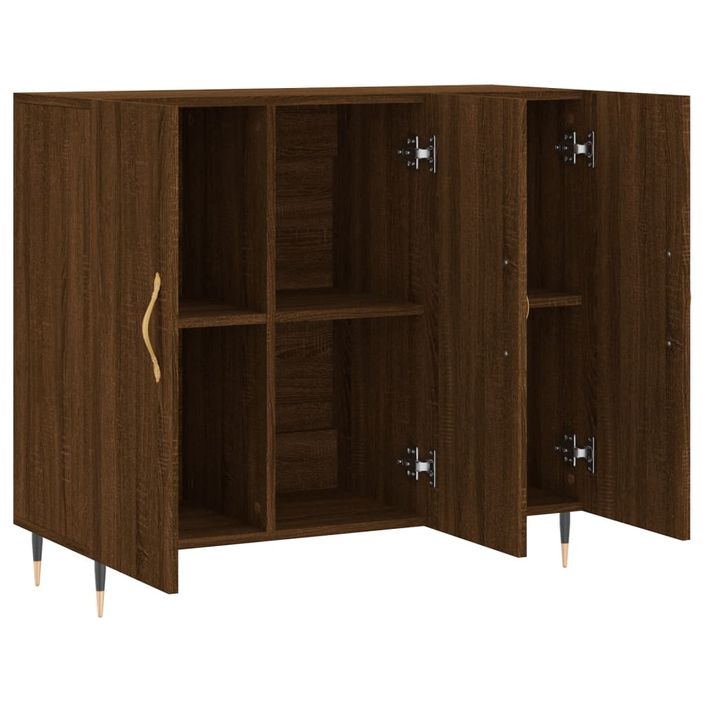 Buffet chêne marron 90x34x80 cm bois d'ingénierie - Photo n°5