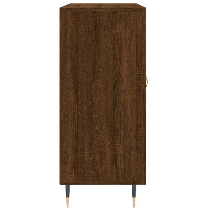 Buffet chêne marron 90x34x80 cm bois d'ingénierie - Photo n°7