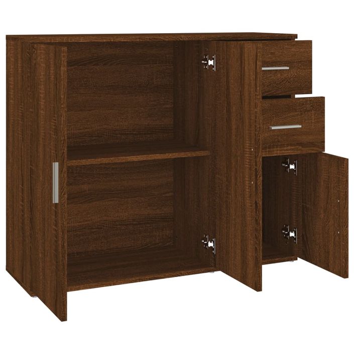 Buffet Chêne marron 91x29,5x75 cm Bois d'ingénierie - Photo n°8