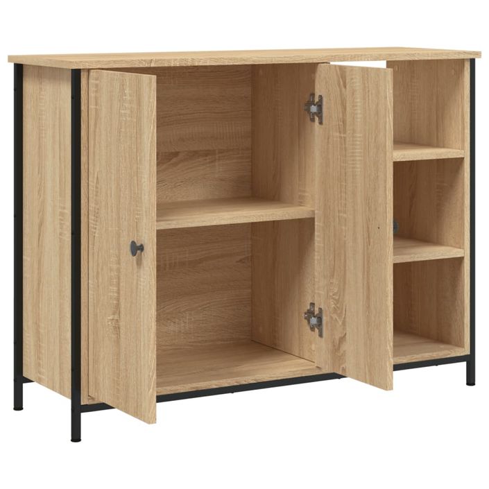 Buffet chêne sonoma 100x33x75 cm bois d'ingénierie - Photo n°5