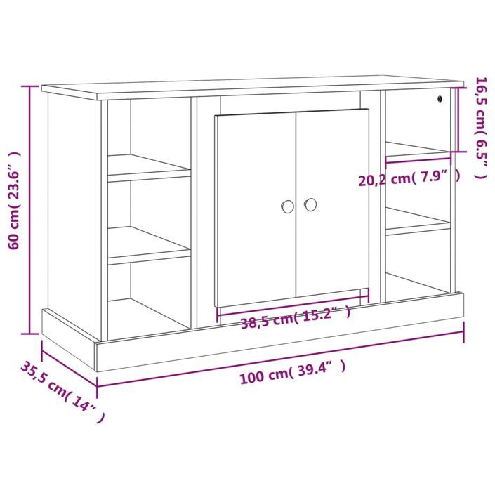 Buffet Chêne sonoma 100x35,5x60 cm Bois d'ingénierie - Photo n°10