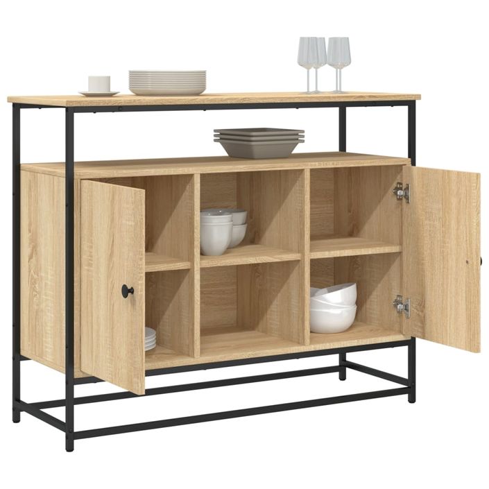 Buffet chêne sonoma 100x35x80 cm bois d'ingénierie - Photo n°4