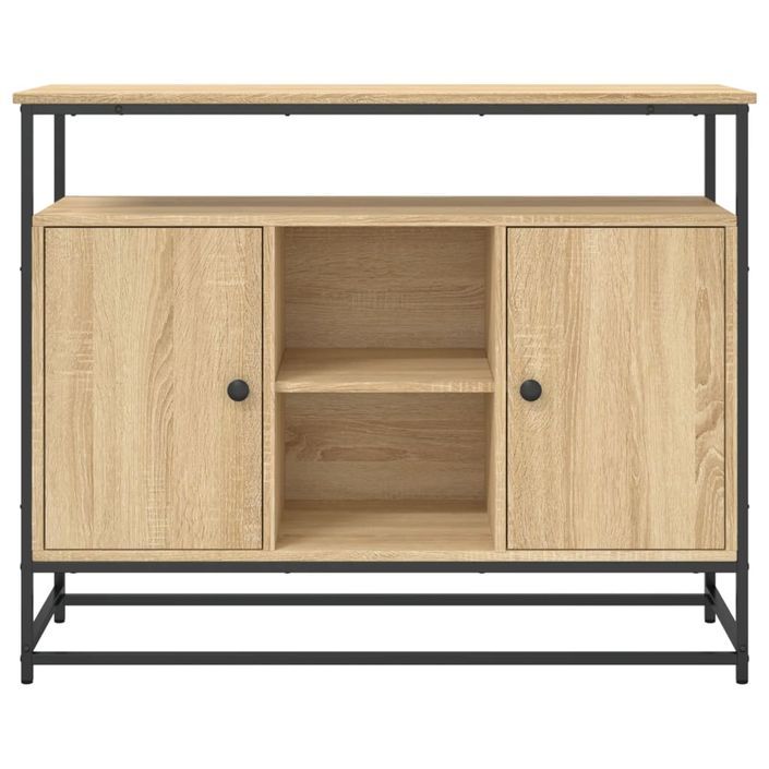 Buffet chêne sonoma 100x35x80 cm bois d'ingénierie - Photo n°6