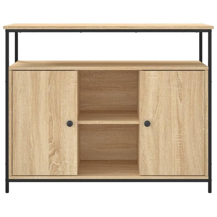 Buffet chêne sonoma 100x35x80 cm bois d'ingénierie - Photo n°6