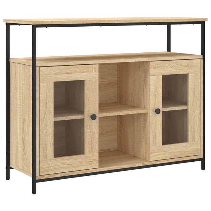 Buffet chêne sonoma 100x35x80 cm bois d'ingénierie - Photo n°1