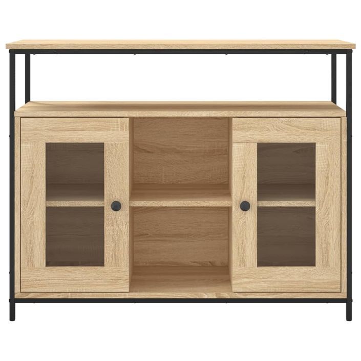 Buffet chêne sonoma 100x35x80 cm bois d'ingénierie - Photo n°6