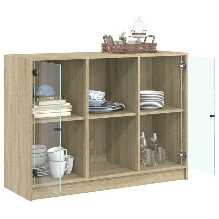 Buffet chêne sonoma 102x37x75,5 cm bois d'ingénierie - Photo n°4