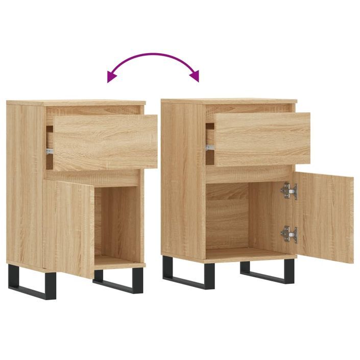 Buffet chêne sonoma 40x35x70 cm bois d'ingénierie - Photo n°9