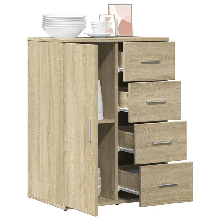 Buffet chêne sonoma 59x39x80 cm bois d'ingénierie - Photo n°4