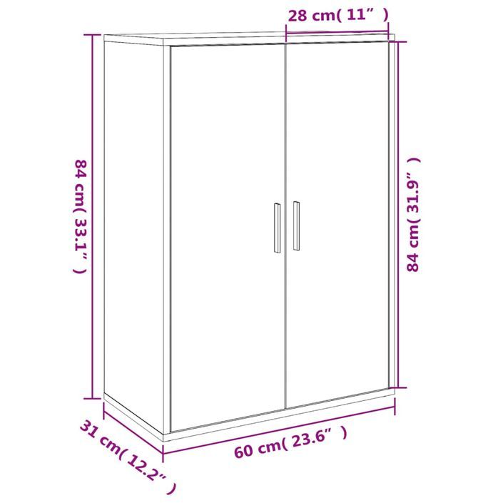 Buffet chêne sonoma 60x31x84 cm bois d'ingénierie - Photo n°10