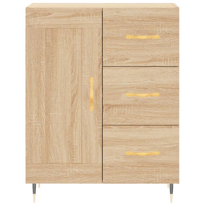 Buffet chêne sonoma 69,5x34x90 cm bois d'ingénierie - Photo n°5