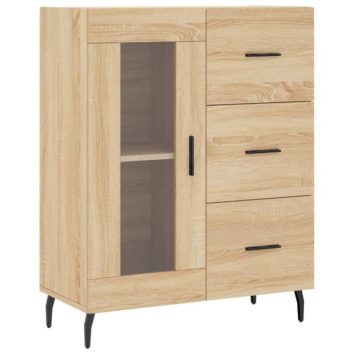 Buffet chêne sonoma 69,5x34x90 cm bois d'ingénierie - Photo n°1