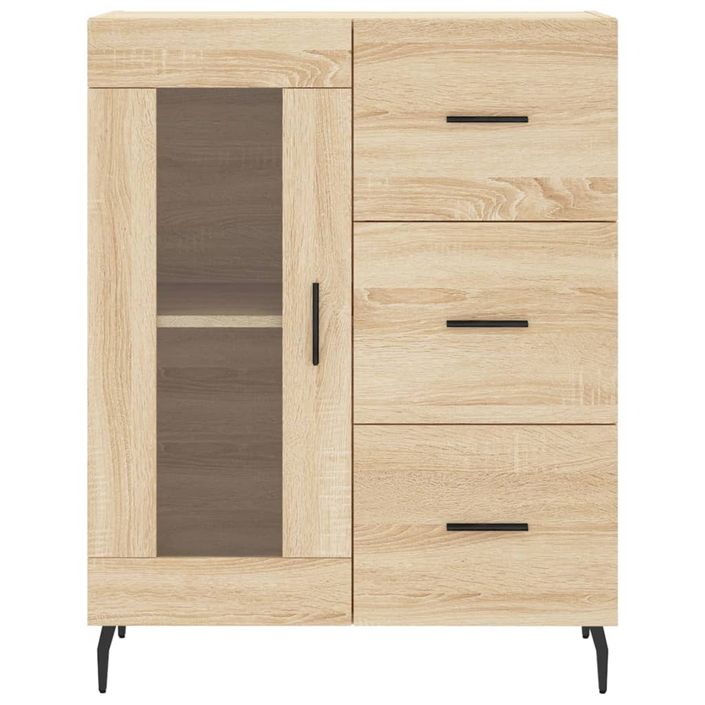 Buffet chêne sonoma 69,5x34x90 cm bois d'ingénierie - Photo n°5