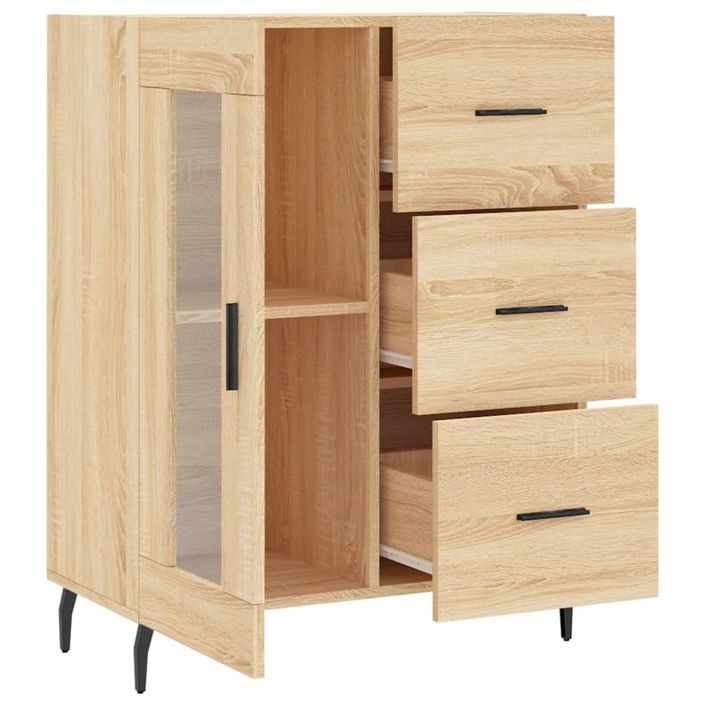 Buffet chêne sonoma 69,5x34x90 cm bois d'ingénierie - Photo n°6