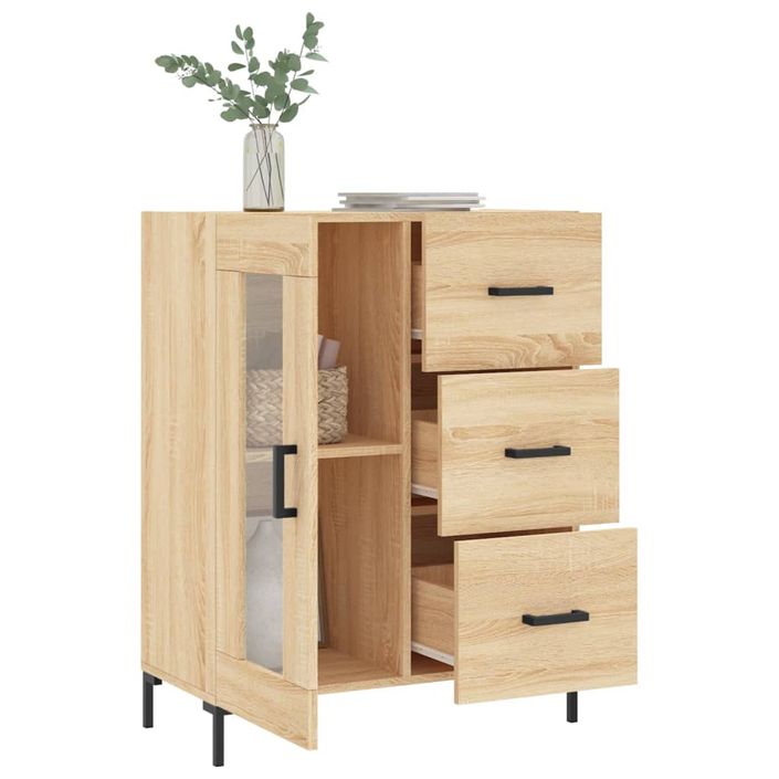 Buffet chêne sonoma 69,5x34x90 cm bois d'ingénierie - Photo n°4