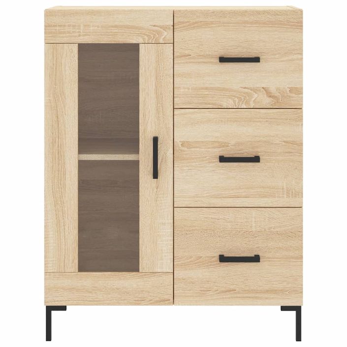 Buffet chêne sonoma 69,5x34x90 cm bois d'ingénierie - Photo n°5