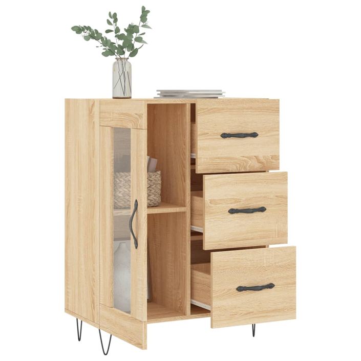 Buffet chêne sonoma 69,5x34x90 cm bois d'ingénierie - Photo n°4