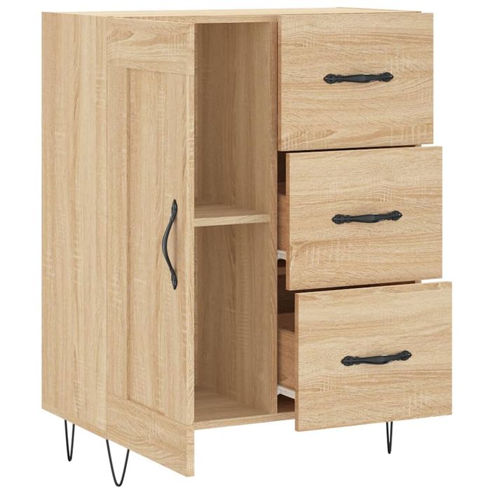 Buffet chêne sonoma 69,5x34x90 cm bois d'ingénierie - Photo n°6