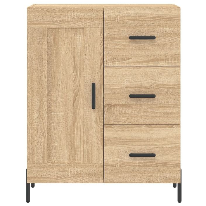 Buffet chêne sonoma 69,5x34x90 cm bois d'ingénierie - Photo n°5