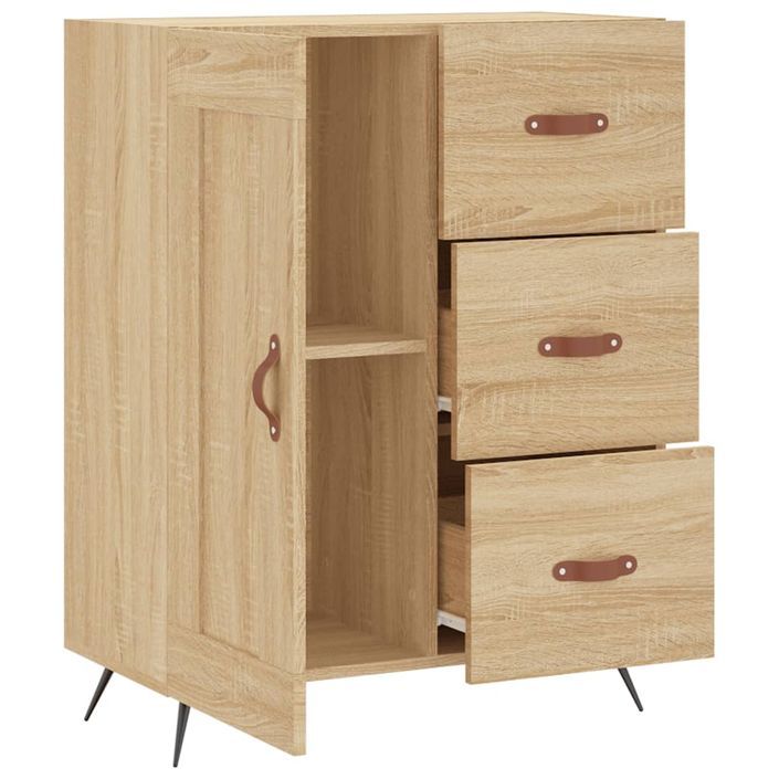 Buffet chêne sonoma 69,5x34x90 cm bois d'ingénierie - Photo n°6