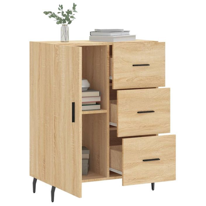 Buffet chêne sonoma 69,5x34x90 cm bois d'ingénierie - Photo n°4