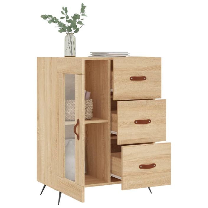 Buffet chêne sonoma 69,5x34x90 cm bois d'ingénierie - Photo n°4