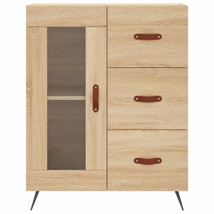 Buffet chêne sonoma 69,5x34x90 cm bois d'ingénierie - Photo n°5