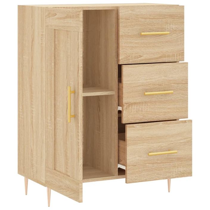 Buffet chêne sonoma 69,5x34x90 cm bois d'ingénierie - Photo n°6