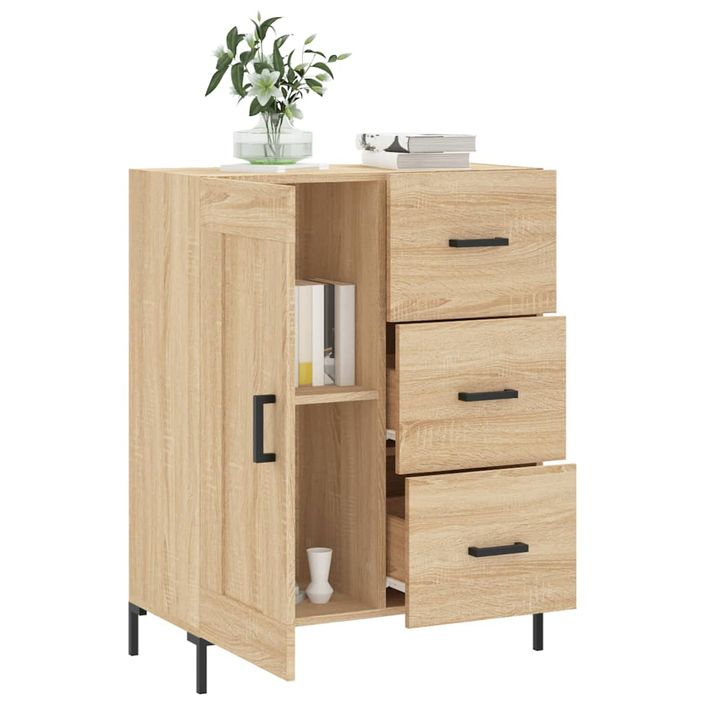 Buffet chêne sonoma 69,5x34x90 cm bois d'ingénierie - Photo n°4