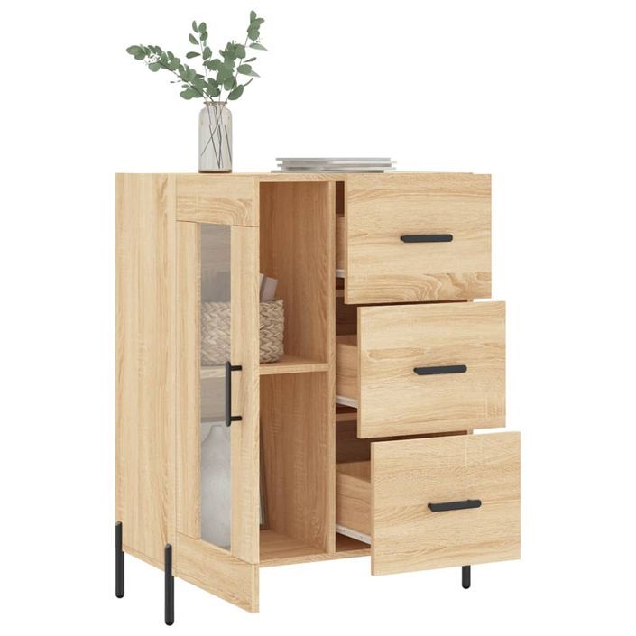 Buffet chêne sonoma 69,5x34x90 cm bois d'ingénierie - Photo n°4