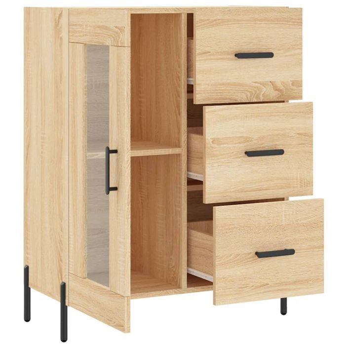 Buffet chêne sonoma 69,5x34x90 cm bois d'ingénierie - Photo n°6