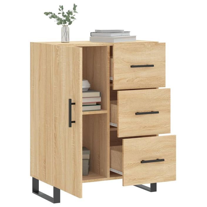 Buffet chêne sonoma 69,5x34x90 cm bois d'ingénierie - Photo n°4