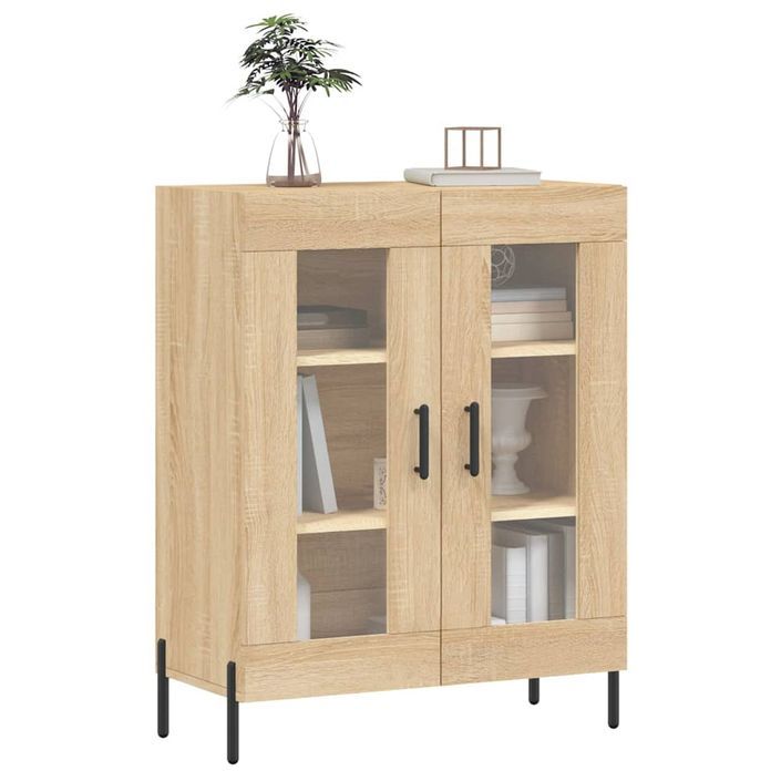 Buffet chêne sonoma 69,5x34x90 cm bois d'ingénierie - Photo n°3