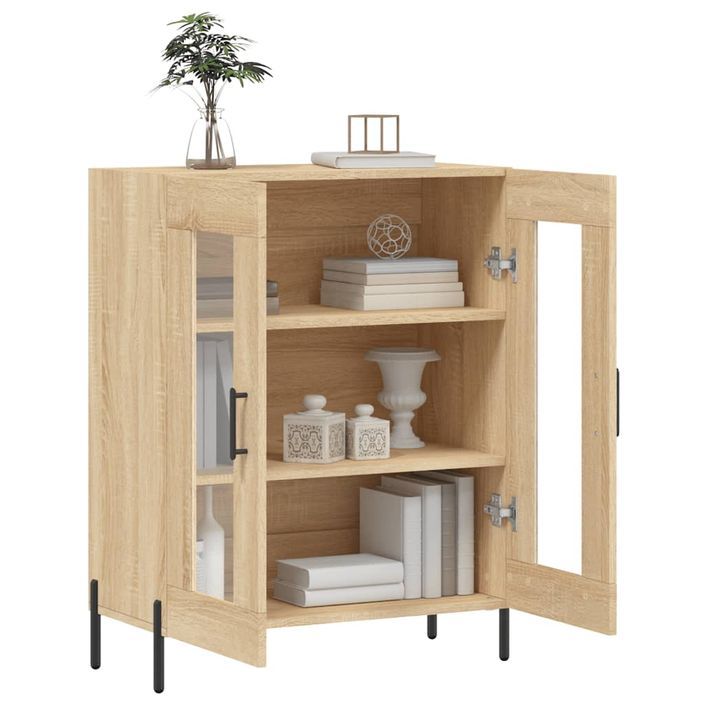 Buffet chêne sonoma 69,5x34x90 cm bois d'ingénierie - Photo n°4