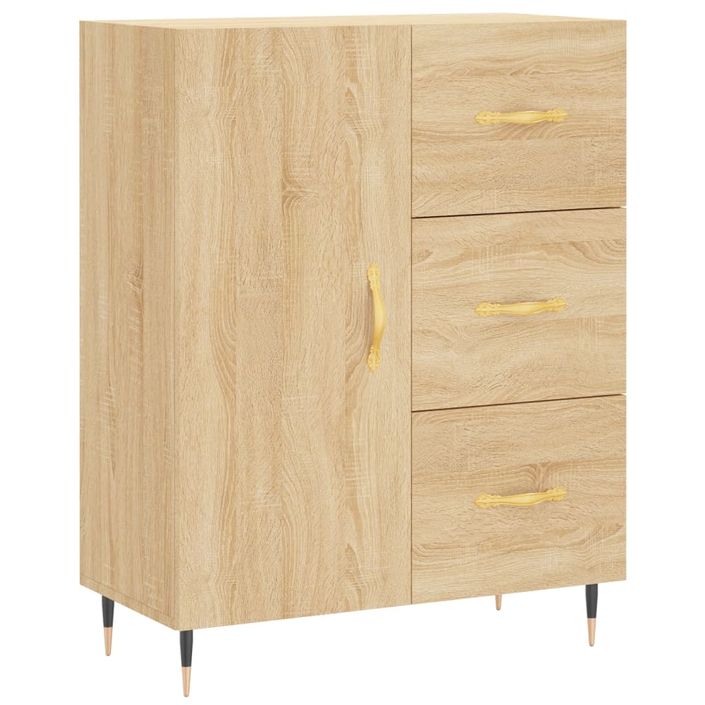 Buffet chêne sonoma 69,5x34x90 cm bois d'ingénierie - Photo n°1