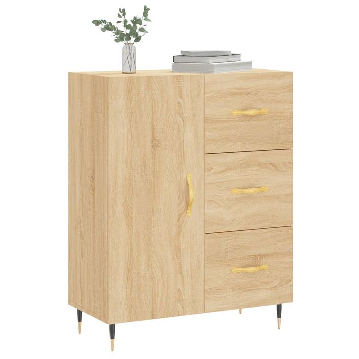 Buffet chêne sonoma 69,5x34x90 cm bois d'ingénierie - Photo n°3