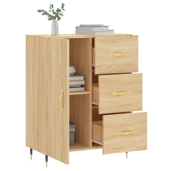 Buffet chêne sonoma 69,5x34x90 cm bois d'ingénierie - Photo n°4