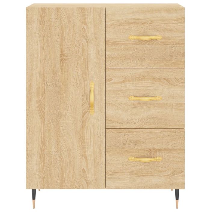 Buffet chêne sonoma 69,5x34x90 cm bois d'ingénierie - Photo n°5