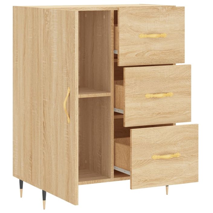 Buffet chêne sonoma 69,5x34x90 cm bois d'ingénierie - Photo n°6