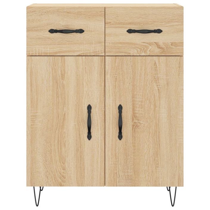 Buffet chêne sonoma 69,5x34x90 cm bois d'ingénierie - Photo n°6