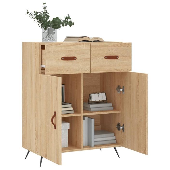 Buffet chêne sonoma 69,5x34x90 cm bois d'ingénierie - Photo n°4