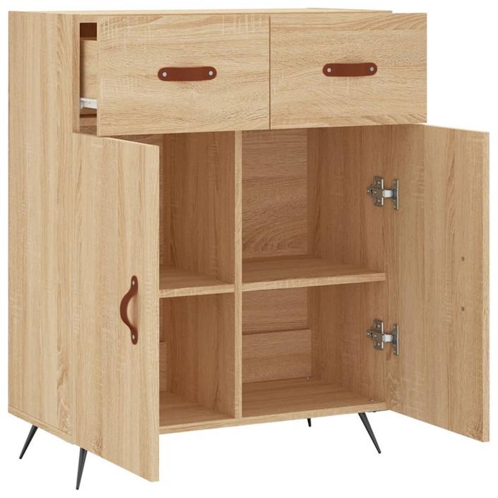 Buffet chêne sonoma 69,5x34x90 cm bois d'ingénierie - Photo n°5