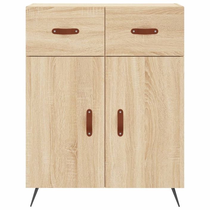 Buffet chêne sonoma 69,5x34x90 cm bois d'ingénierie - Photo n°6