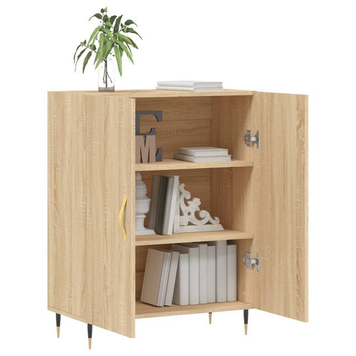 Buffet chêne sonoma 69,5x34x90 cm bois d'ingénierie - Photo n°4